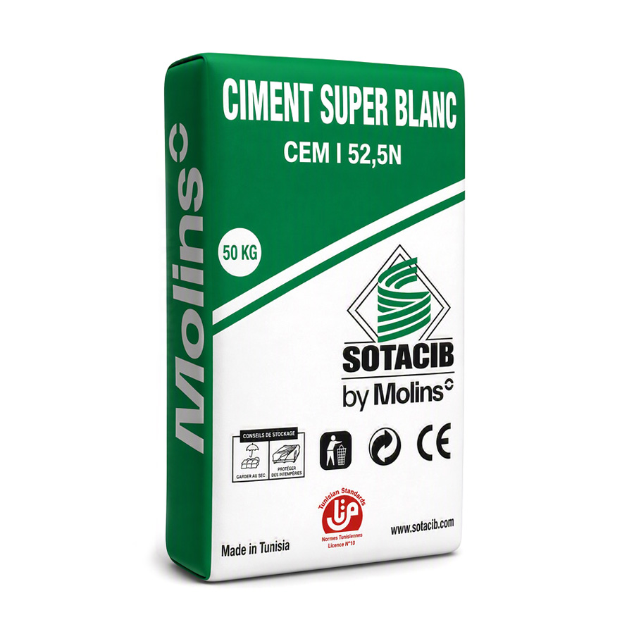 Ciment blanc SOTACIB CEM I 52,5 N