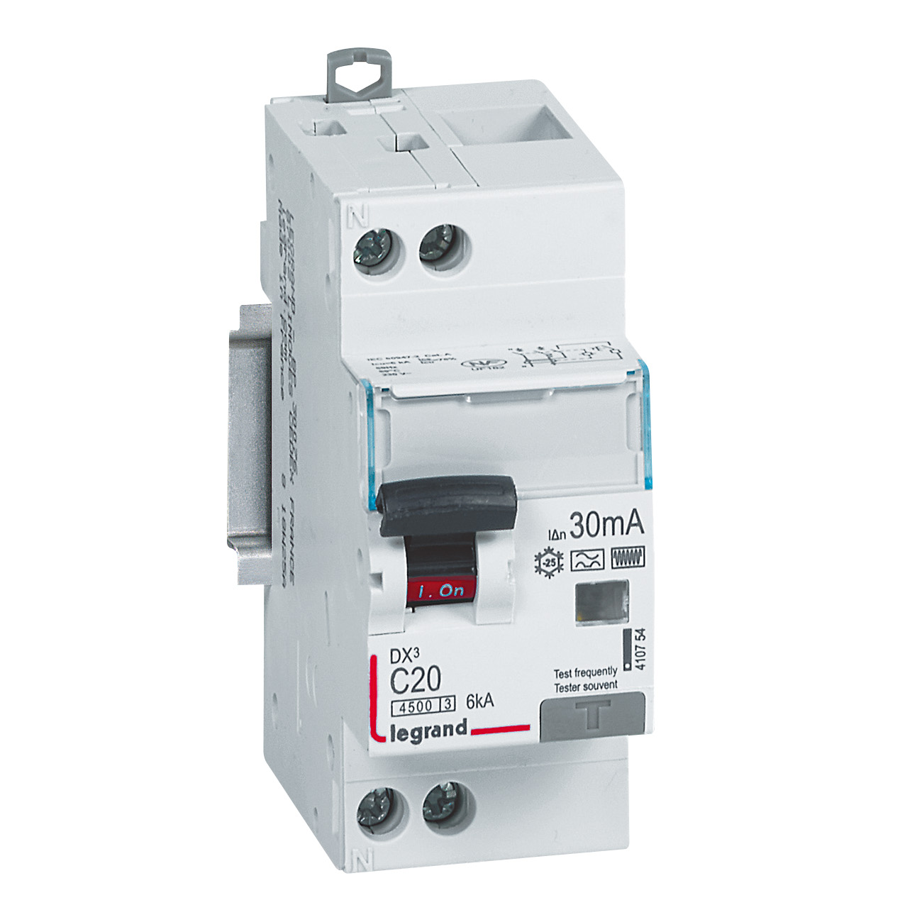 Legrand DX³ RCBO — 20A, 2 modules, IP20 — 410754