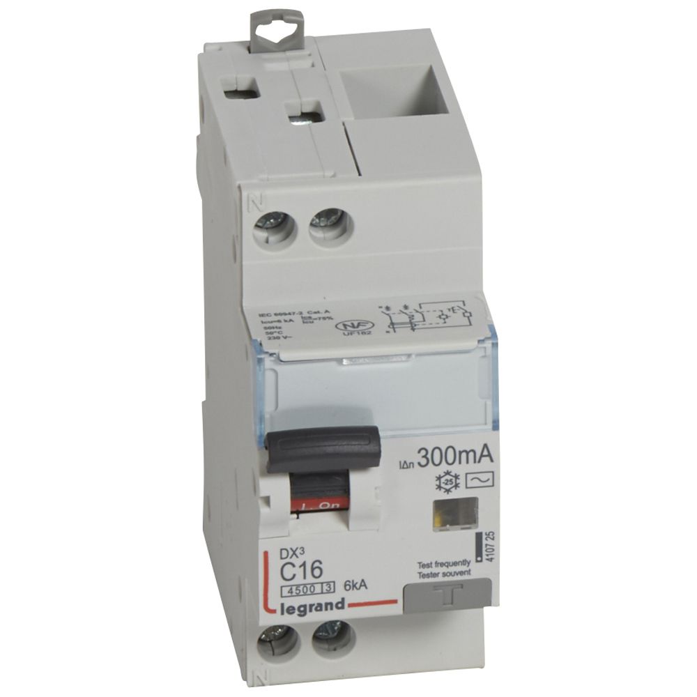 Legrand DX³ RCBO — 16A, 2 modules, IP20 — 410725