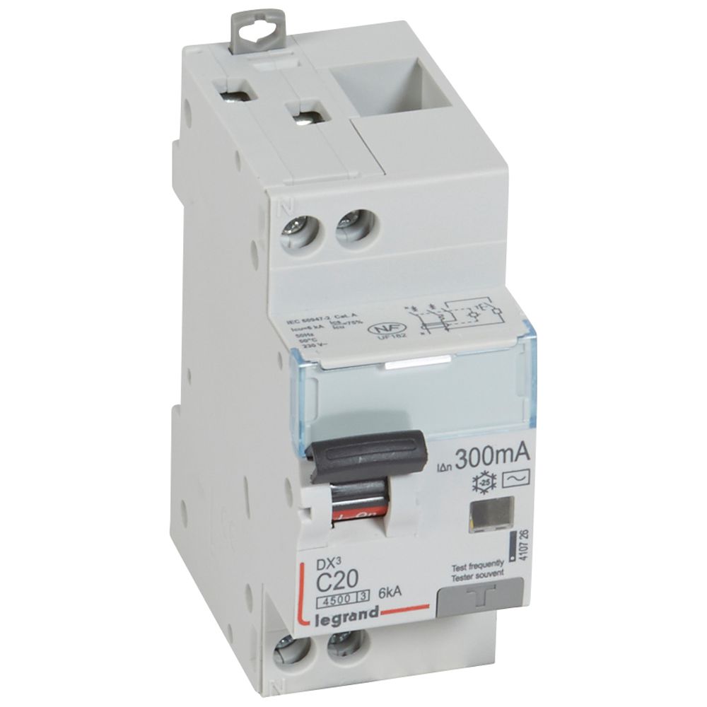 Legrand DX³ RCBO — 20A, 2 modules, IP20 — 410726
