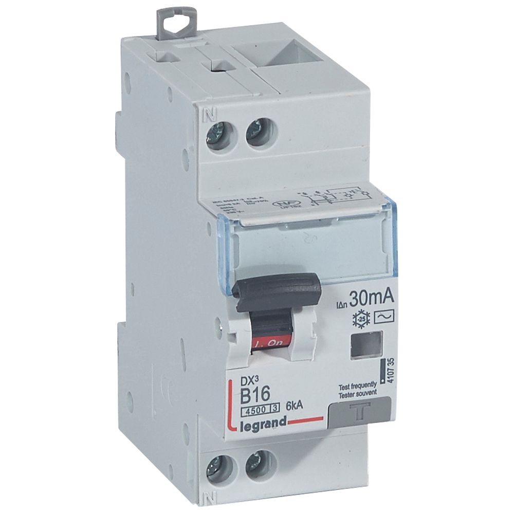 Legrand DX³ RCBO — 16A, 2 modules, IP20 — 410735
