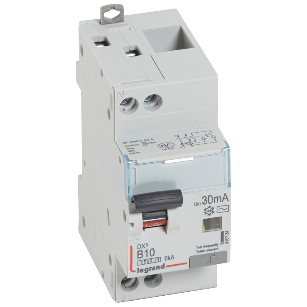 Legrand DX³ RCBO — 10A, 2 modules, IP20 — 410734