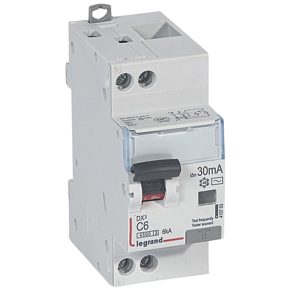 Legrand DX³ RCBO — 6A, 2 modules, IP20 — 410703