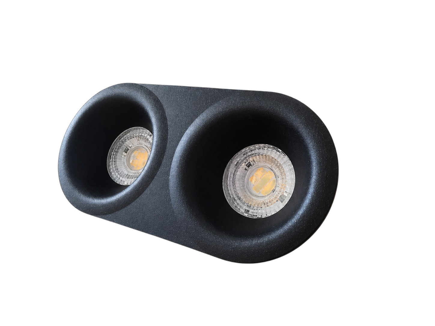 Support de spot LUMOS rond bombé DUO noir