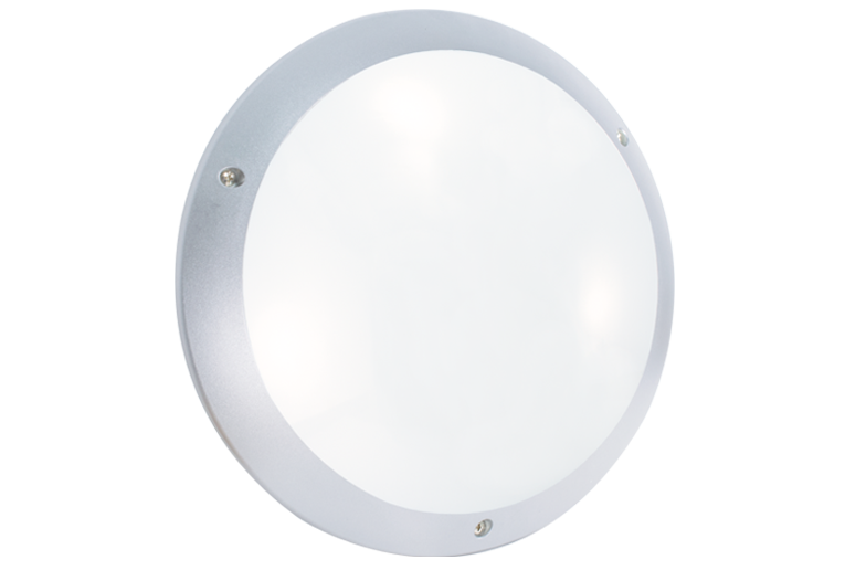 STIEL polycarbonate bulkhead light metallic grey - LED 6000K - without detector - 304/30GMLB