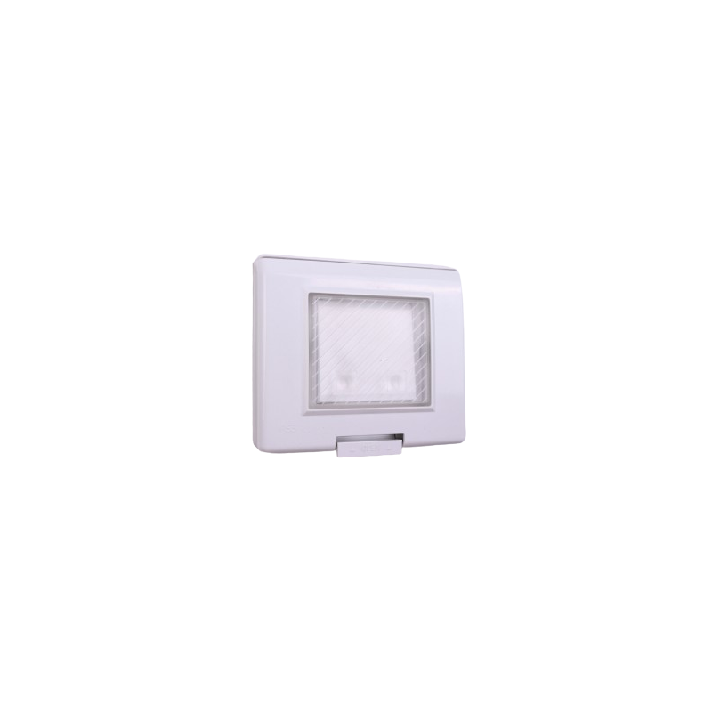 Weatherproof plate flush-mounted ip55 square 2 modules S43 white SOMEF