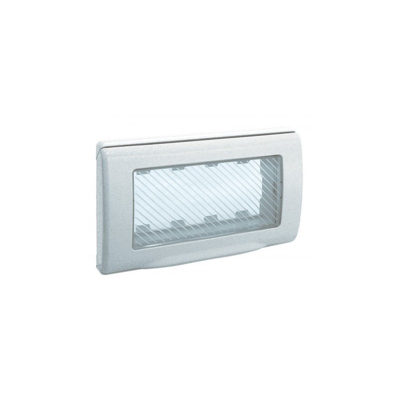 Weatherproof plate flush-mounted rectangular 4 modules 45 white SOMEF