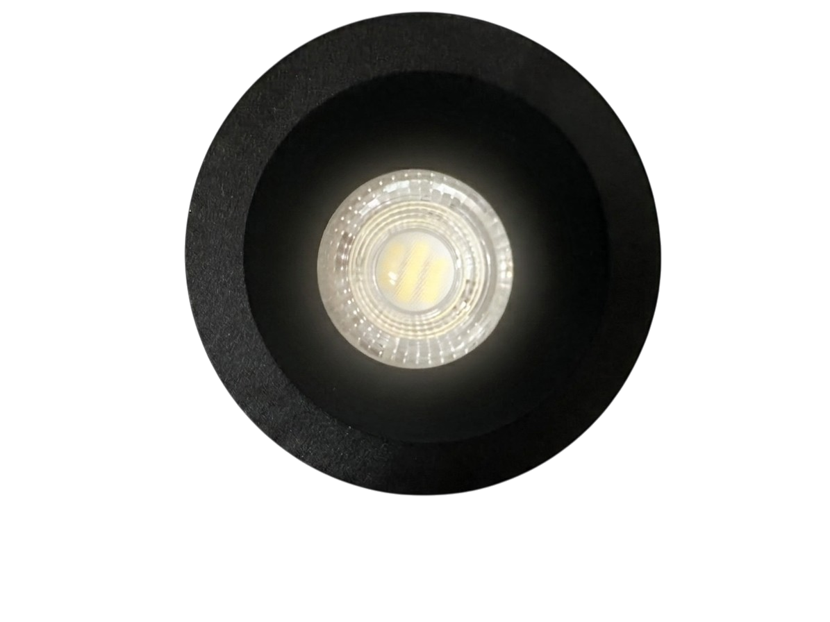 LUMOS flat round MONO black recessed spotlight trim