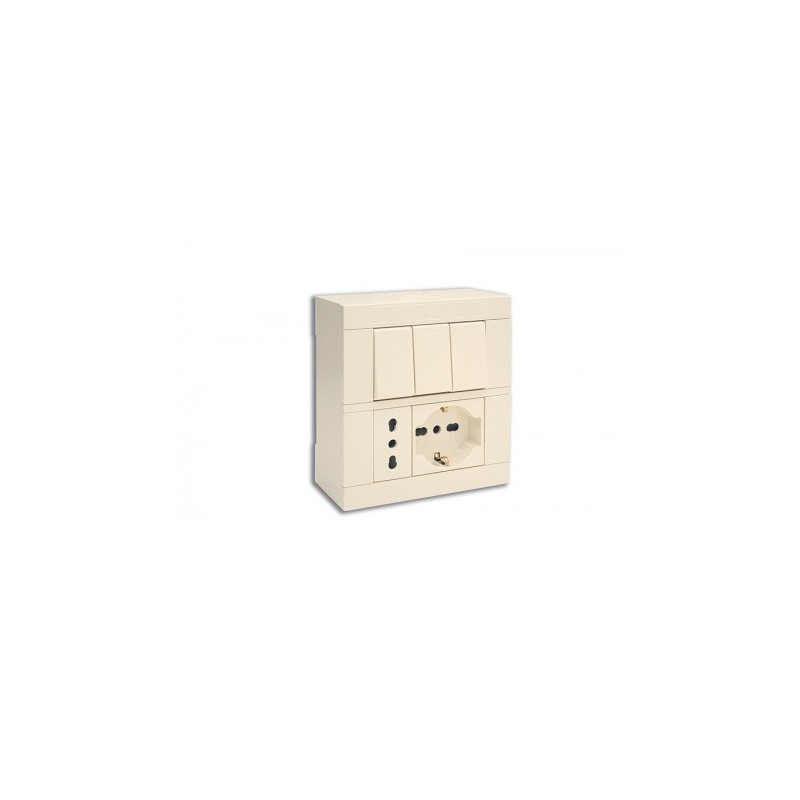 Boite apparente 3+3 modules S45 ivoire SOMEF