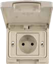 STIEL ALPHA IP44 weatherproof flush 2P+E socket ivory - 7536I