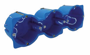 Triple round 2+2+2-module flush box for dry lining SOMEF