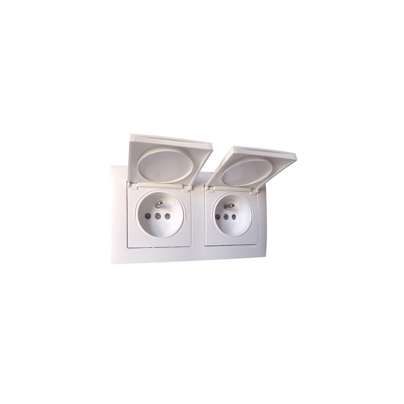 Weatherproof range white 2+2 modules SOMEF