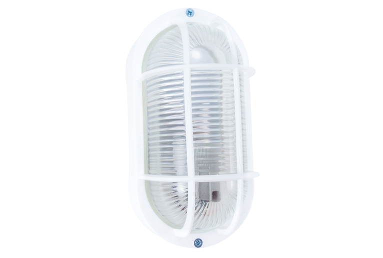 STIEL oval glass bulkhead light 75W - E27 - plastic guard - 304/10V