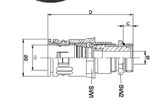 Gland fittings — metallic male thread 5018m/m / 5018m/e