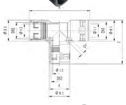 Fittings — polyamide "T" distributor 5033