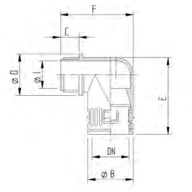 Polyamide fittings — Elbow 90° plastic male thread 5022 / 5020