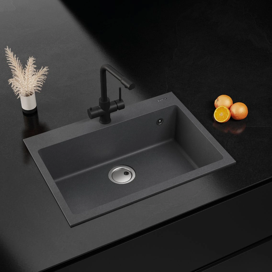 SANISTONE Prismo rectangular single-bowl sink