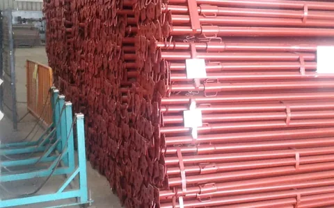 Bundles of steel props prepared for Libreville