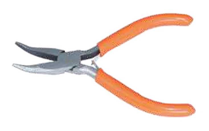 Mini electronics pliers with bent half-round jaws by ACEM — 594003