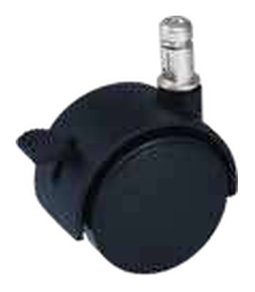 Chair caster in black polyamide with push-fit stem and brake by ACEM — 801300
