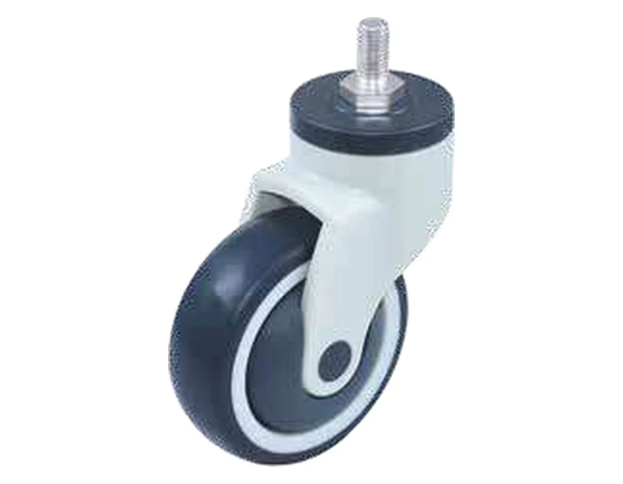 Medical caster in nylon with stem m12x25mm threaded — 801400