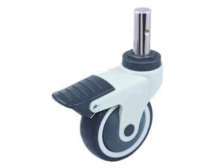 Medical caster in nylon with axle m21.5x55mm and brake — 801400