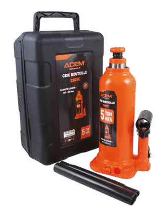 Hydraulic bottle jacks in plastic case by ACEM — 495000