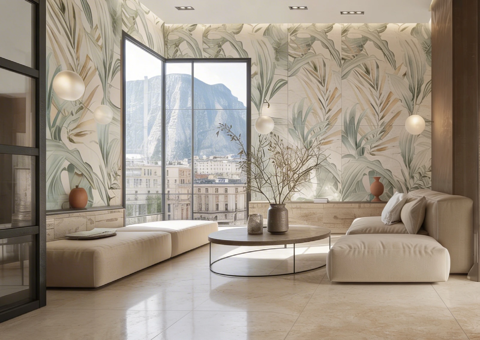 Decorative porcelain tiles — coordinated decor collection