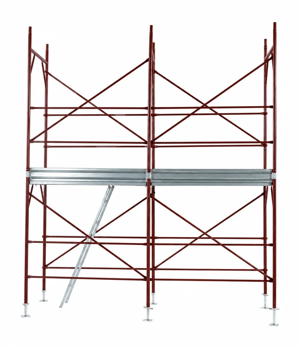 Socket-frame façade scaffolding