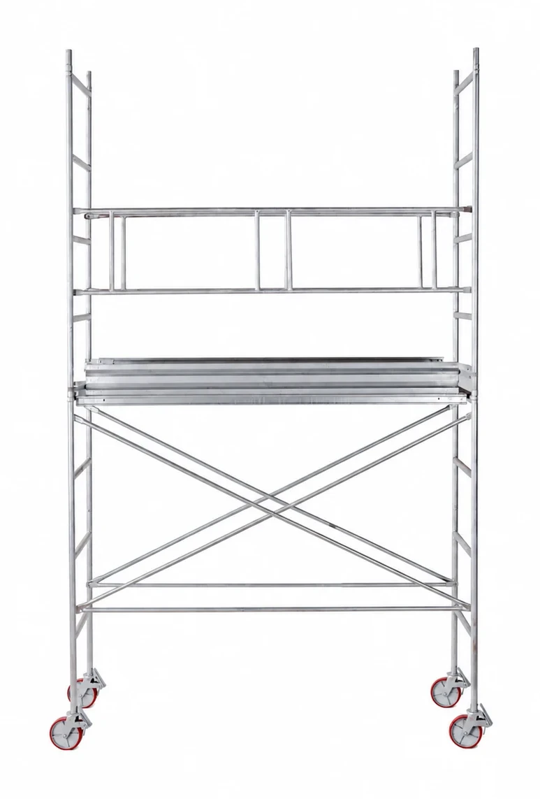 Mobile scaffolding with four-rung frames