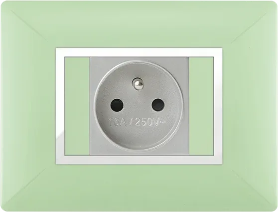 STIEL ALPHA Élégance for socket rectangular anise green cover plate with chrome trim
