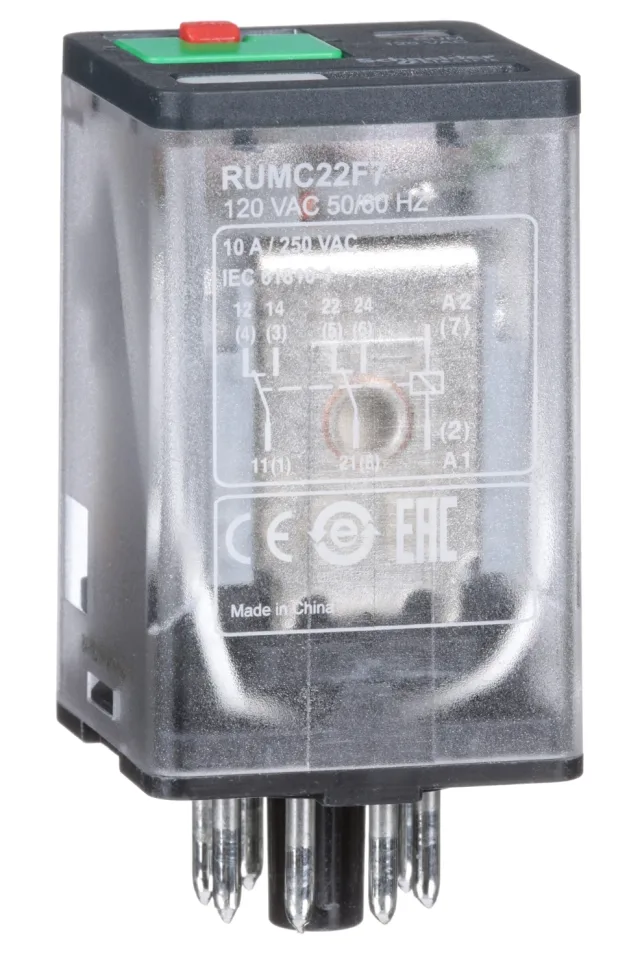 Universal plug-in relay RUMC22F7 — 120 V AC