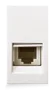 White RJ11 Keystone telephone outlet for floor box — SOMEF 45977SBR-RJ11