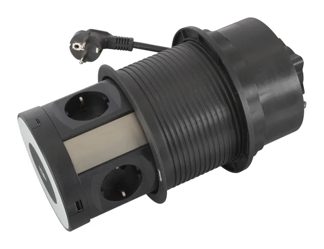 Legrand Incara furniture power tower — 250V, IP20, Black — 654983