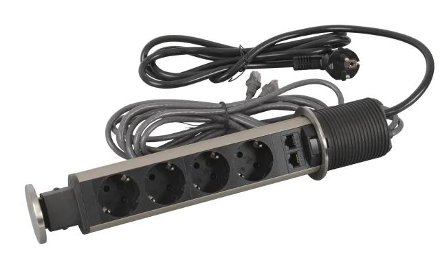 Legrand Incara furniture power tower — 250V, IP20, Black — 654977