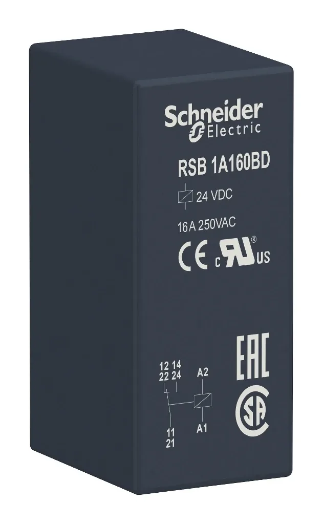 Plug-in interface relay RSB1A160BD — 24 V DC
