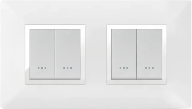 STIEL ALPHA Élégance 4-module square snow white cover plate with chrome trim