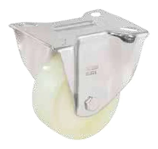 Fixed caster in sheet steel, with screw mounting plate, polyamide wheel with roller bearing — 802000