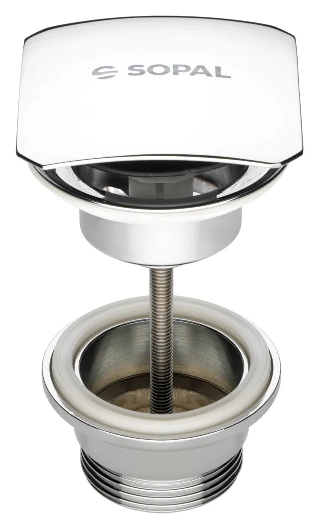 Bonde de lavabo clic clac carree en laiton SOPAL