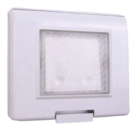 Plaque etanche encastree IP55 carree 2 modules S43 blanc — SOMEF 43S42B55