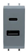 USB charger 20 W PD type A+C 1 module SYLVIA 43 — SOMEF 433087USB