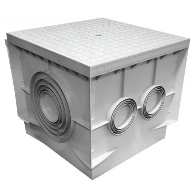 Inspection chamber in PP 600 × 600 grey — EJIM JCA4059
