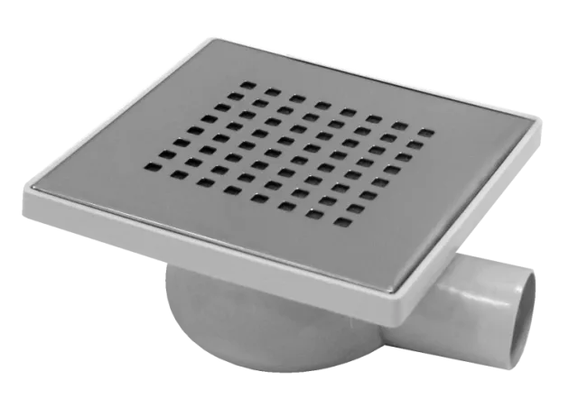 Balcony drain PVC adjustable grate stainless steel — EJIM JSB1106