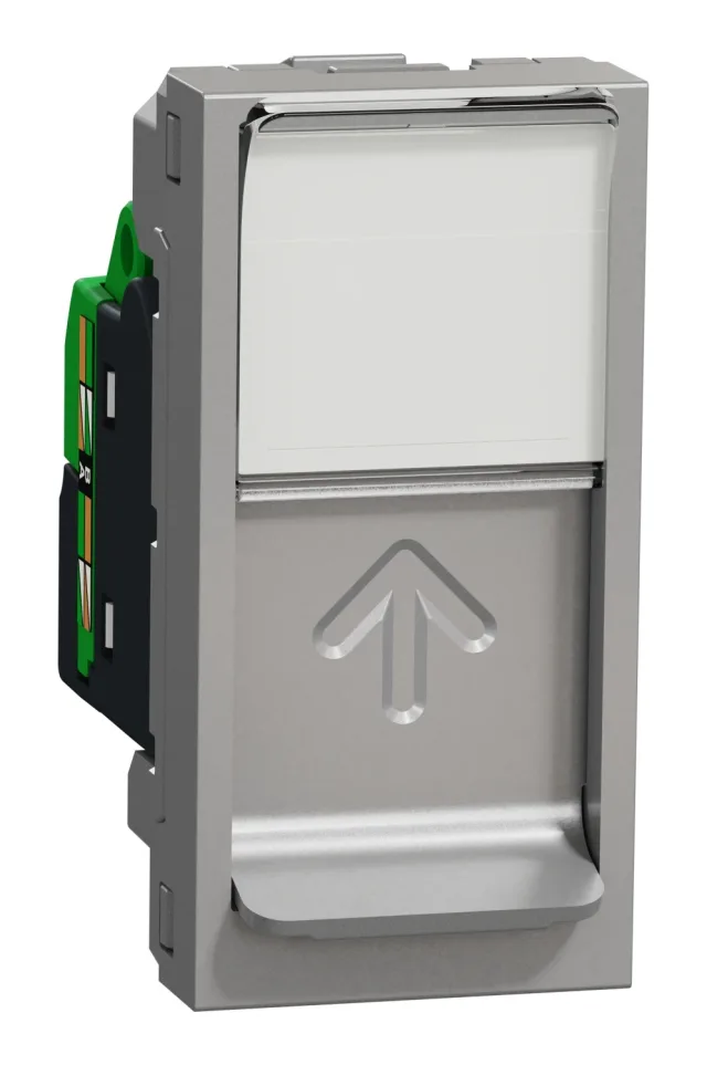 New Unica NU341430 rj45 cat.6 utp data socket — aluminium