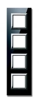 Plate VERA 44 square in glass absolute black 2+2+2+2 modules — SOMEF 44PV28NAL