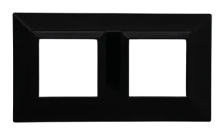 Plaque CUBICA 44 carrée noir 2+2 modules — SOMEF 44PZ24NL