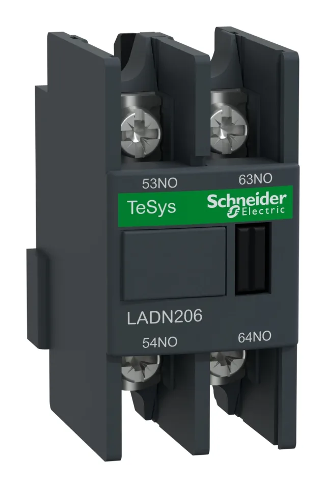TeSys Deca LADN206 auxiliary contact block — 2 NO + 0 NC