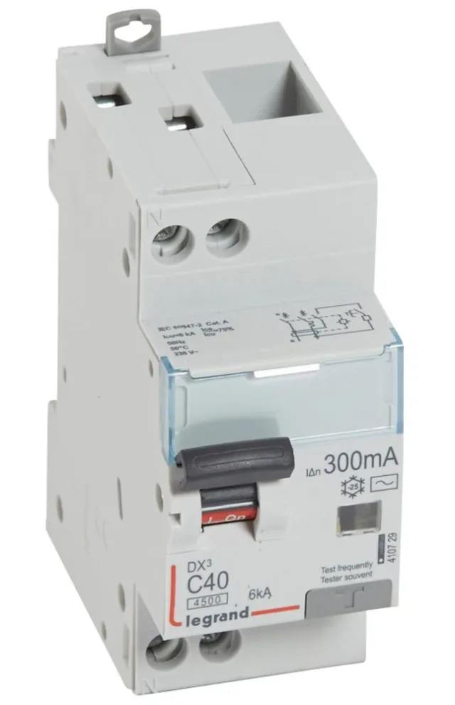 Legrand DX³ RCBO — 40A, 2 modules, IP20 — 410729