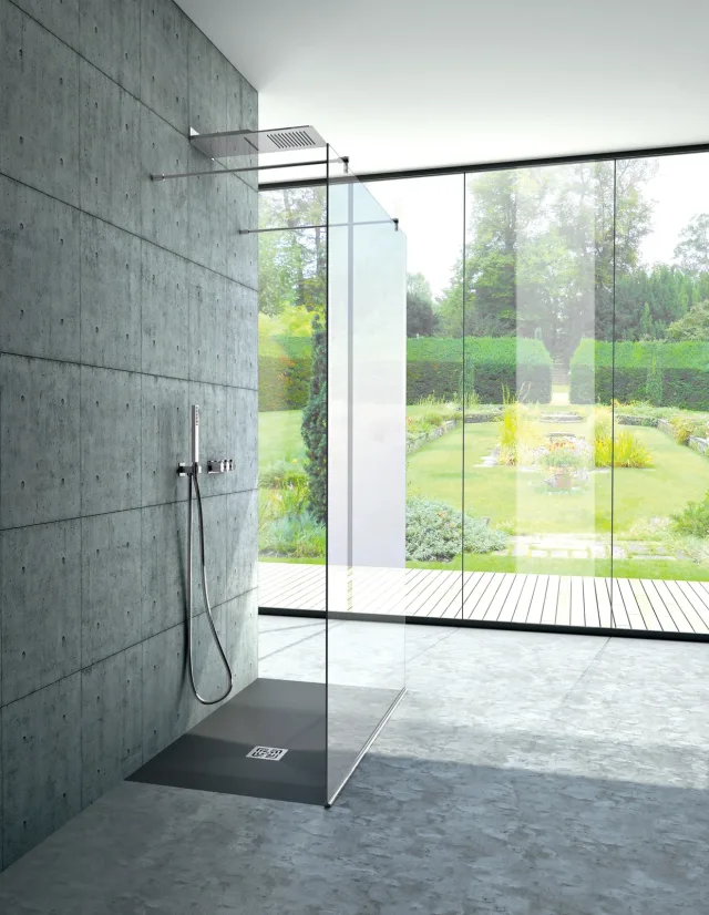 Shower enclosure Niagara fixed screen (with support arm) — SOPAL