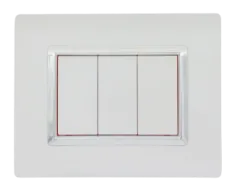 Plaque de finition SERENA techno-basic blanc / cadre chromé — SOMEF 43PLS03BBC